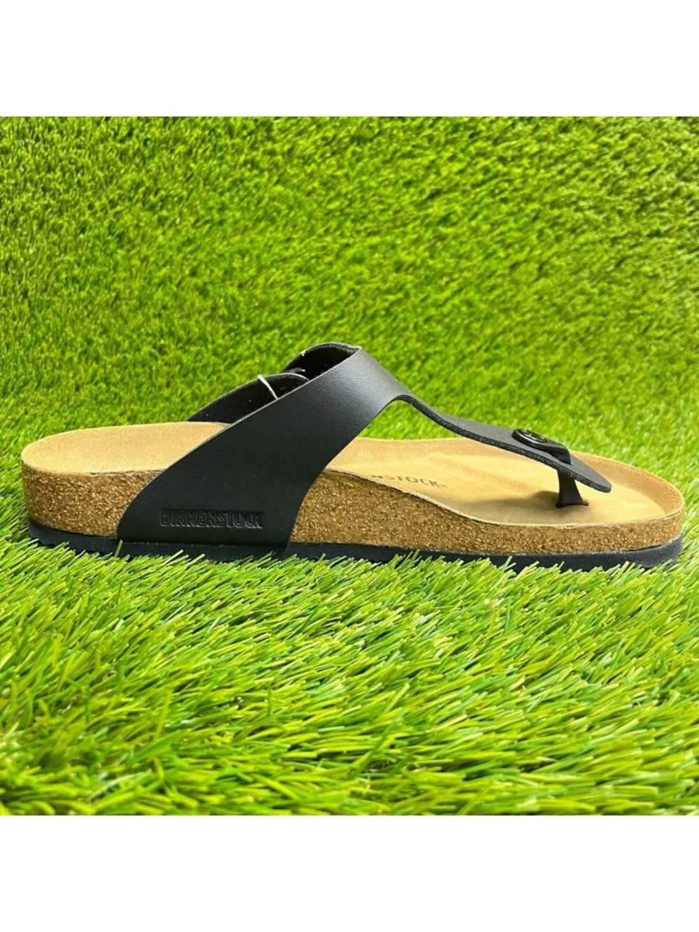 Birkenstock Gizeh Birko-Flor Mens Size 9 Black Brown Beach Outdoor Thong Sandals
